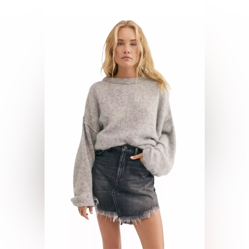 We The Free Black Denim Skirt
